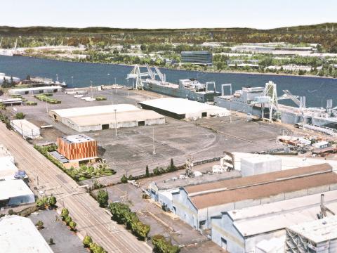 Aerial view of the Port of Portland.